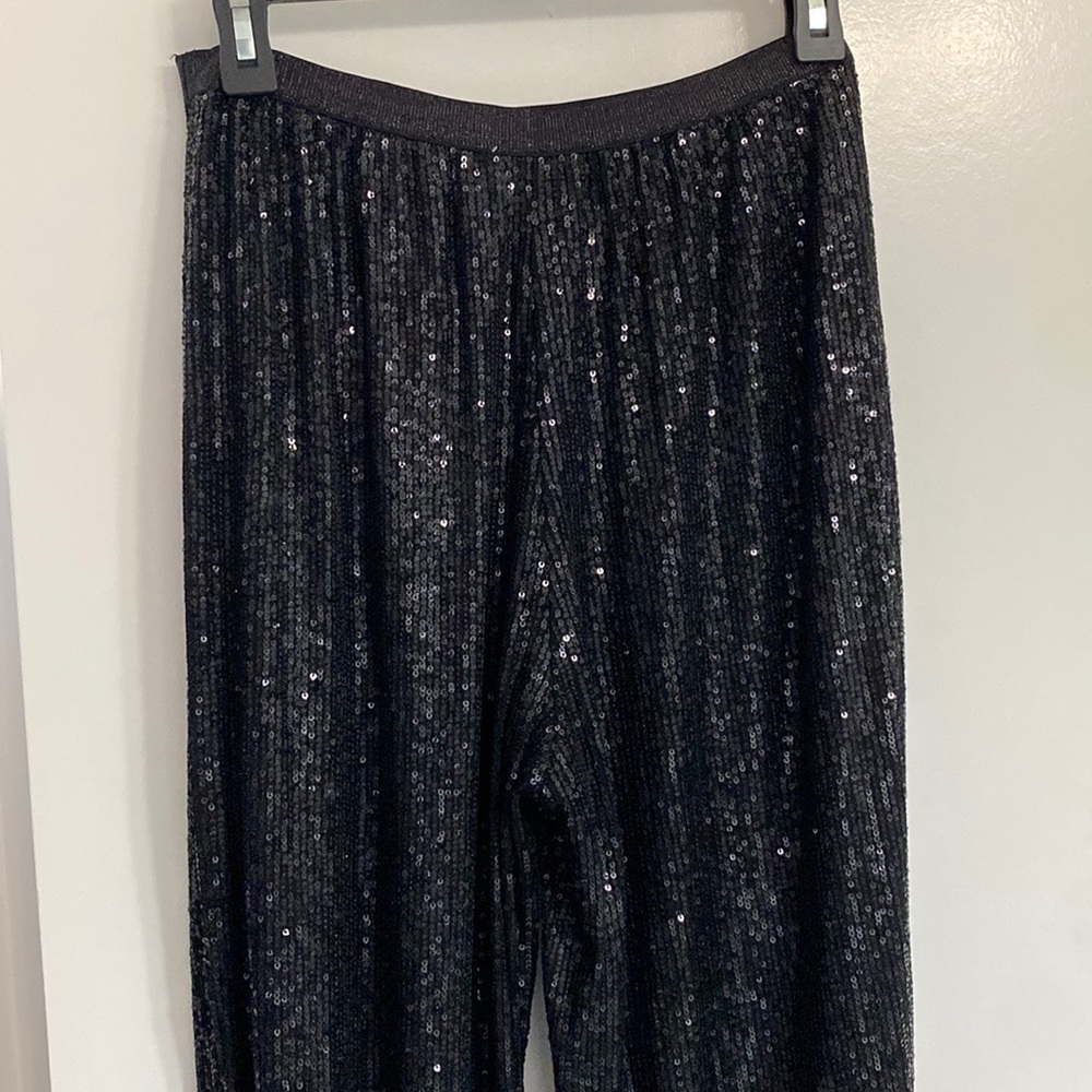 Black Sequin Party Pants